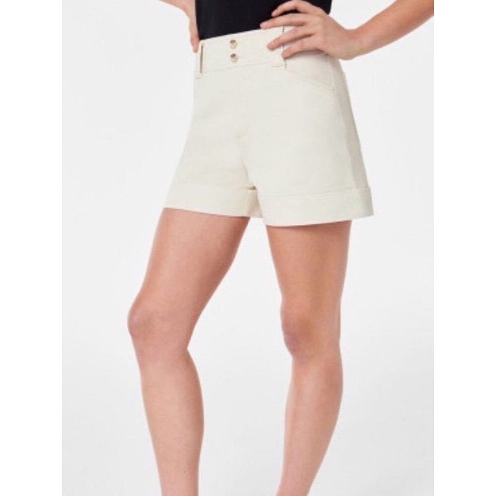 SPANX Stretch Twill Pull On Cuffed Shorts Size XL